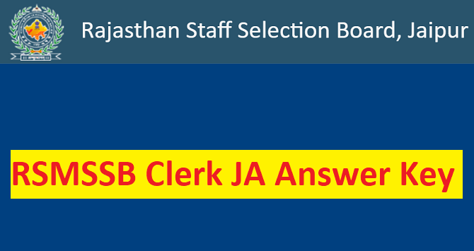 RSMSSB Clerk Answer Key 2024