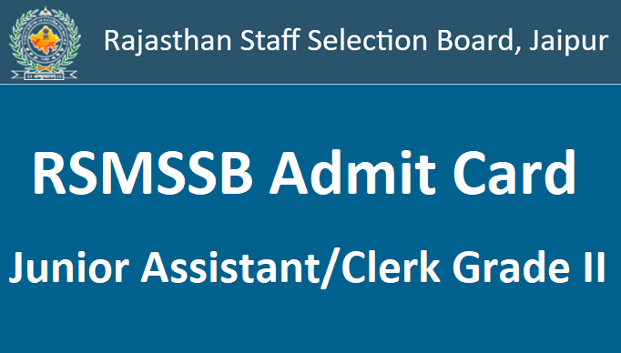 RSMSSB Junior Assistant Admit Card 2024