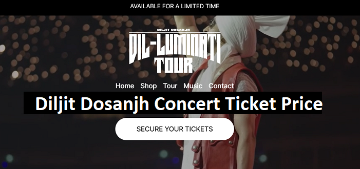 Diljit Dosanjh Concert Ticket Price