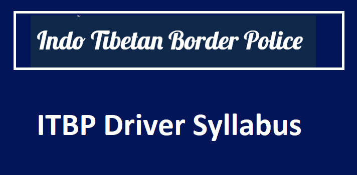 ITBP Driver Syllabus 2024