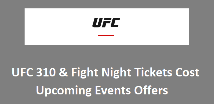 UFC Fight Night Tickets Cost